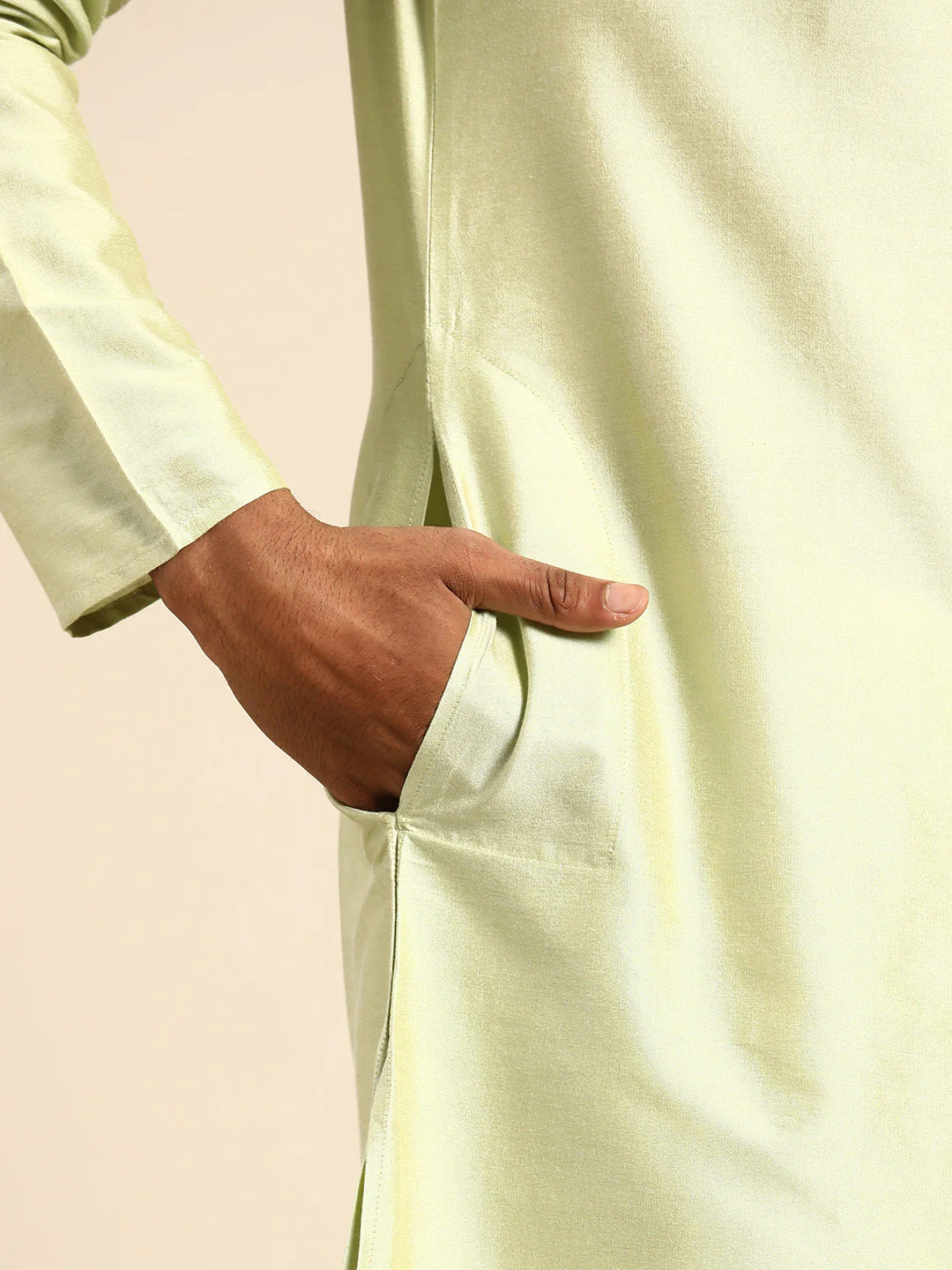 Kisah Men Yellow Color Kurta Jacket Set - Image 8
