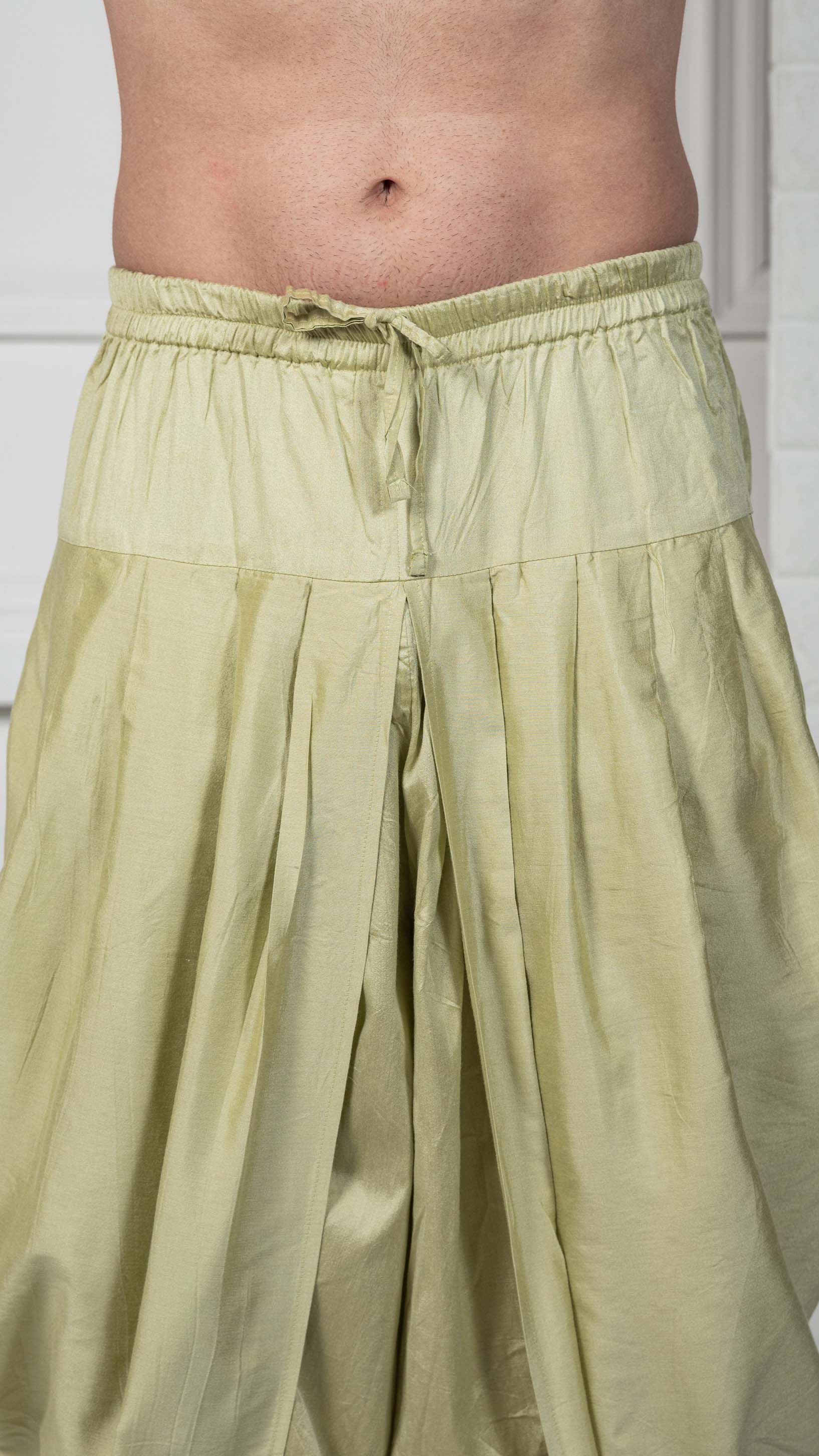 Men's Green Indowestern Set With Kurta and Dhoti - Image 7