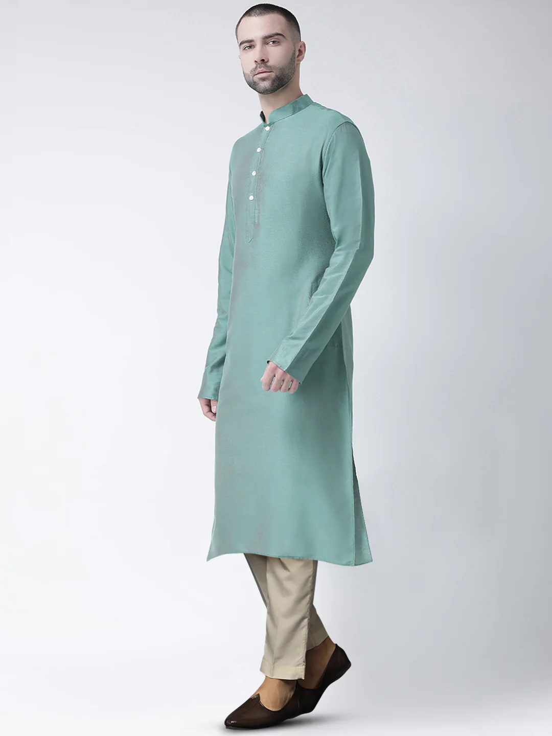 Kisah Men's Green Kurta Trousers Set - Image 2