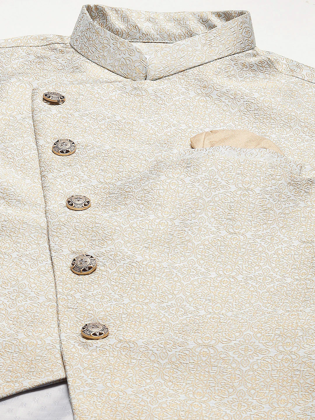 Kisah Men grey Kurta Jacket Set - Image 4