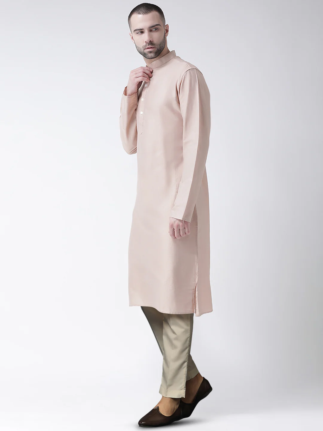 Men's Nude Kurta Trousers Set - Image 2