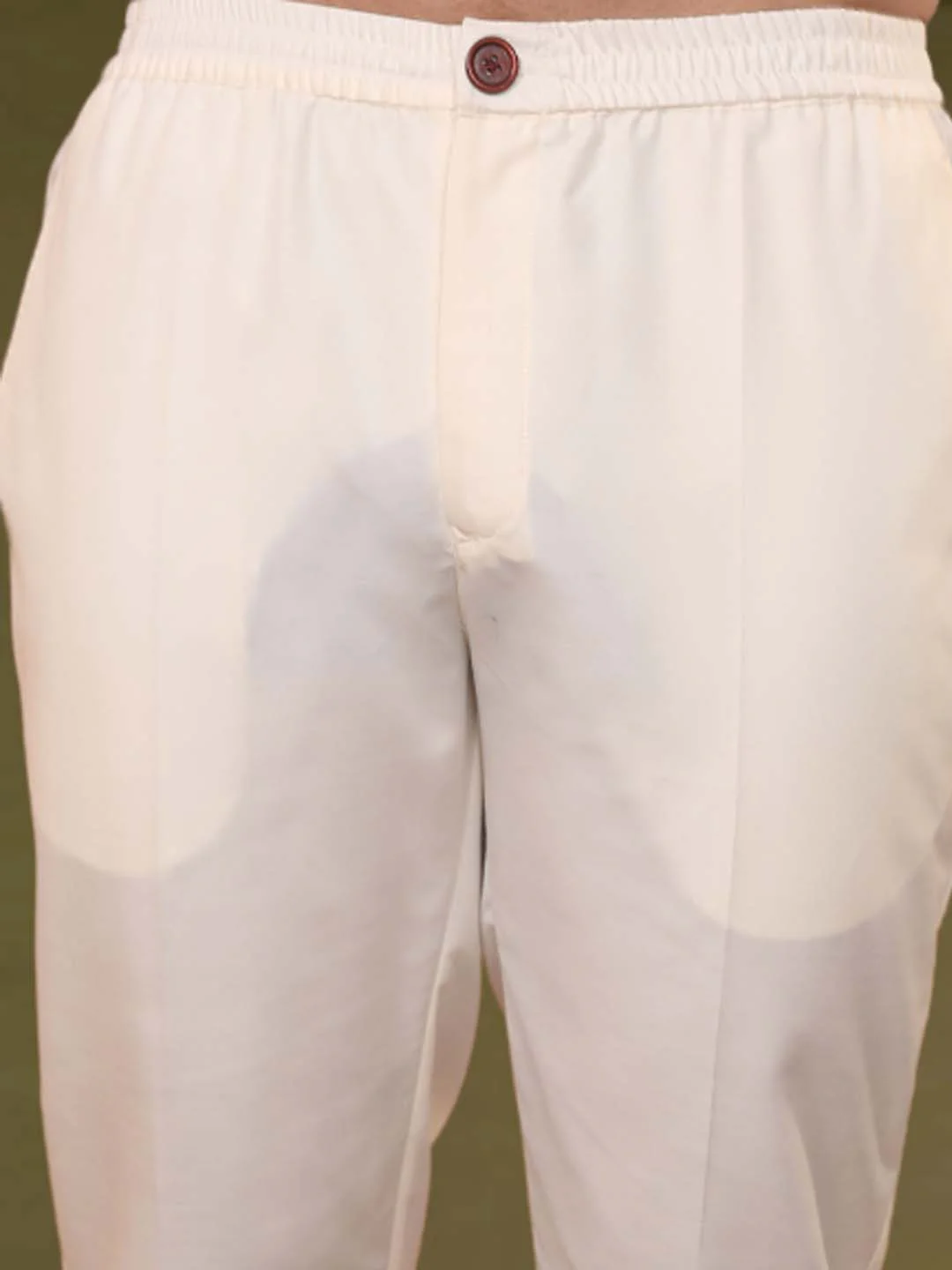 Cream Floral Silk Blend Sherwani Trouser Set - Image 8