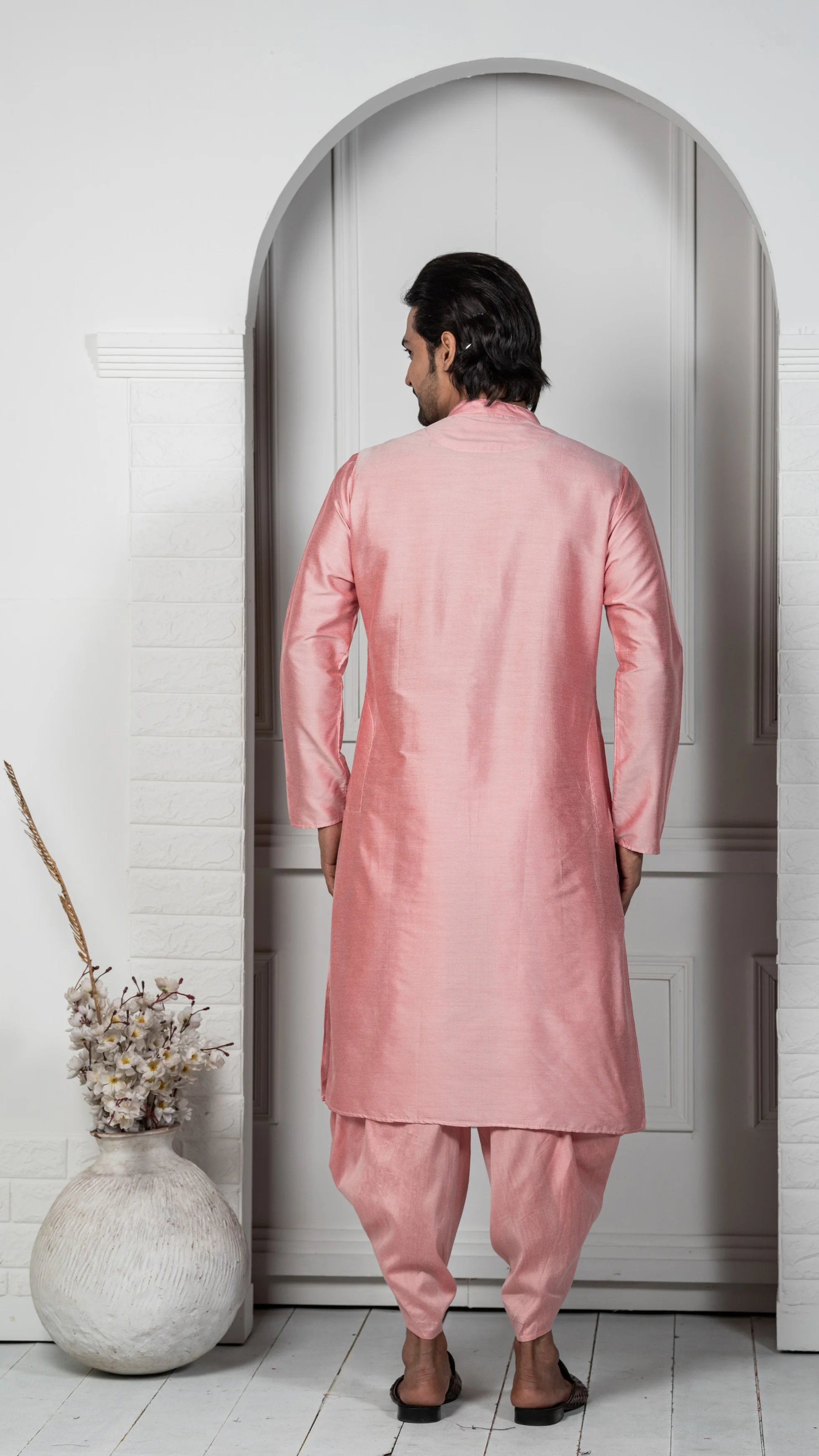 Pink Kurta Dhoti Dupatta Set - Image 6