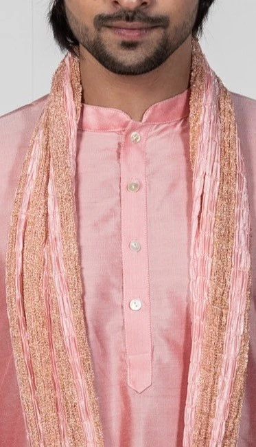 Pink Kurta Dhoti Dupatta Set - Image 7