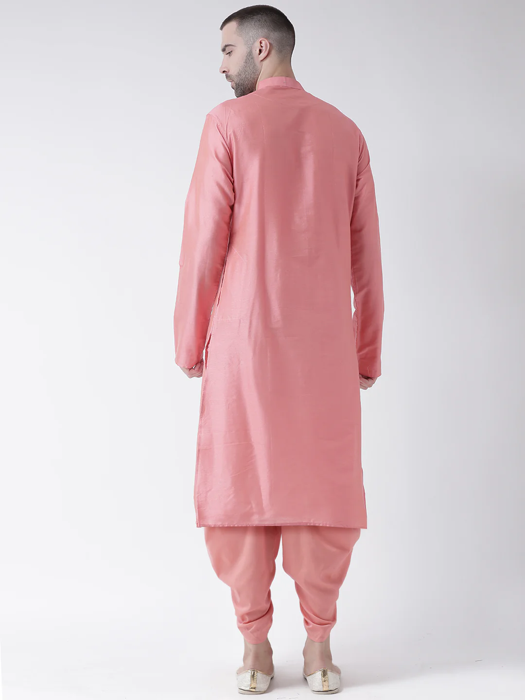 Pink Art Silk Solid Long Kurta. - Image 4