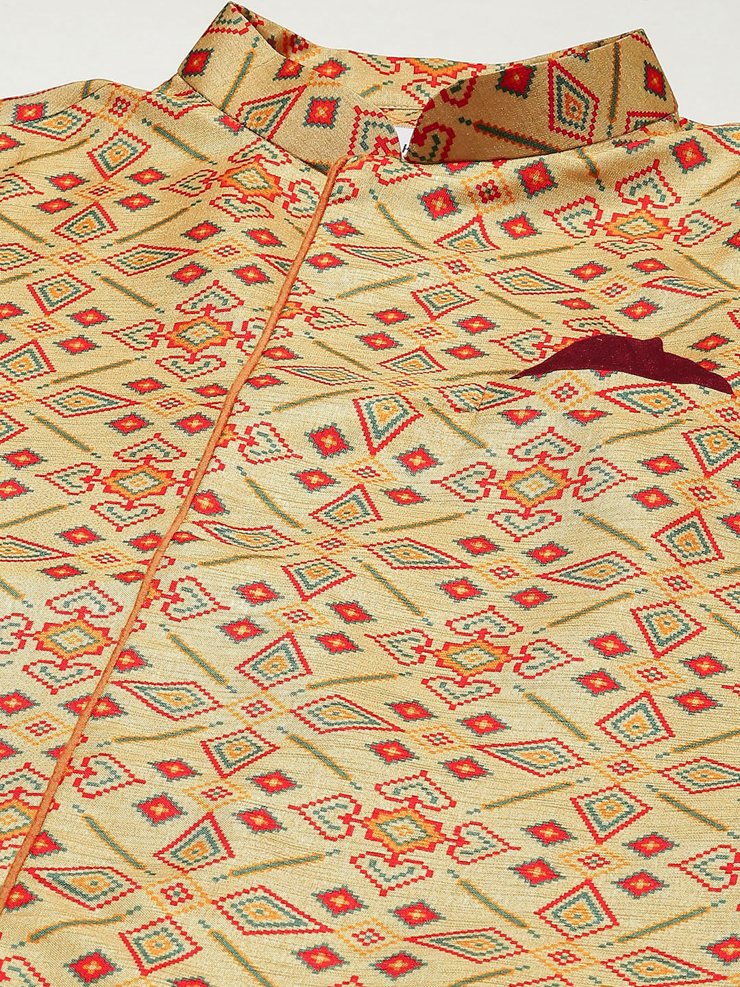 Kisah Men Yellow Kurta Jacket Set - Image 4