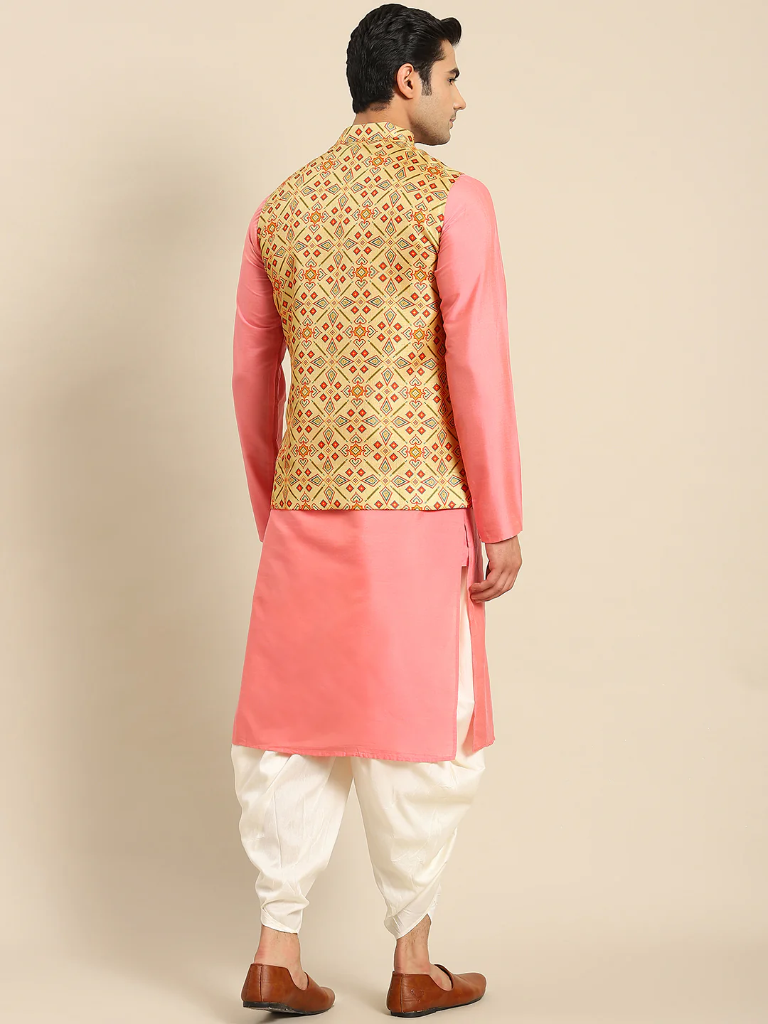 Kisah Men Yellow Kurta Jacket Set - Image 8