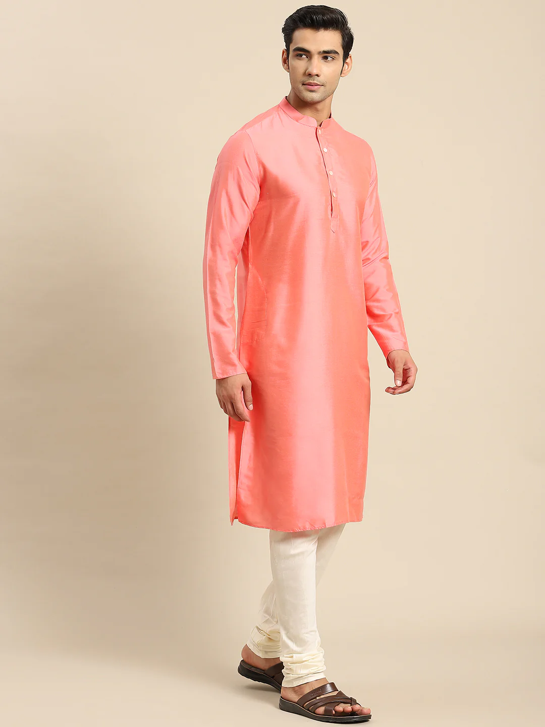 Kisah Men Gold Kurta Jacket Set - Image 3