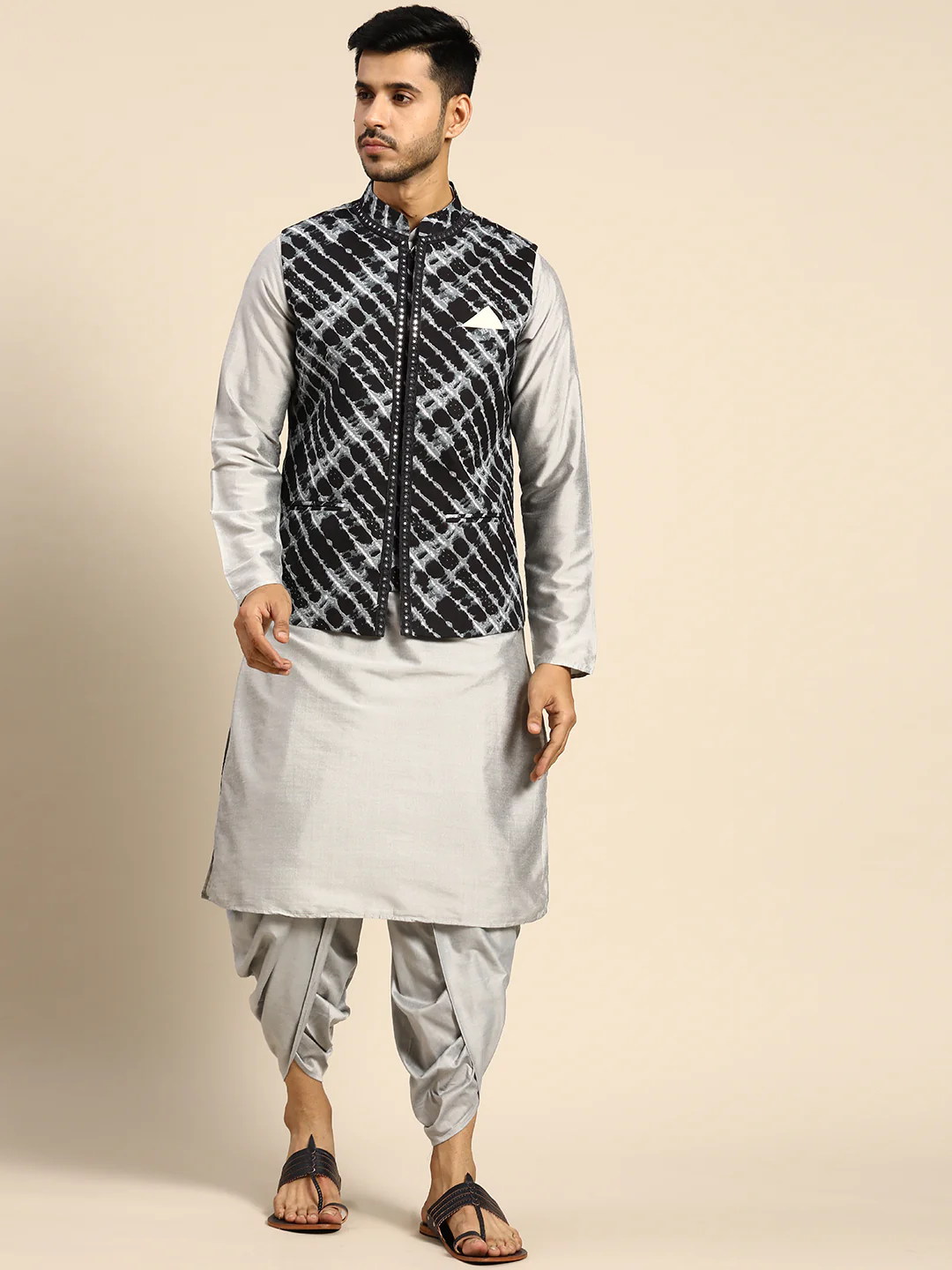 Kisah Men Black Color Kurta Jacket Set - Image 8