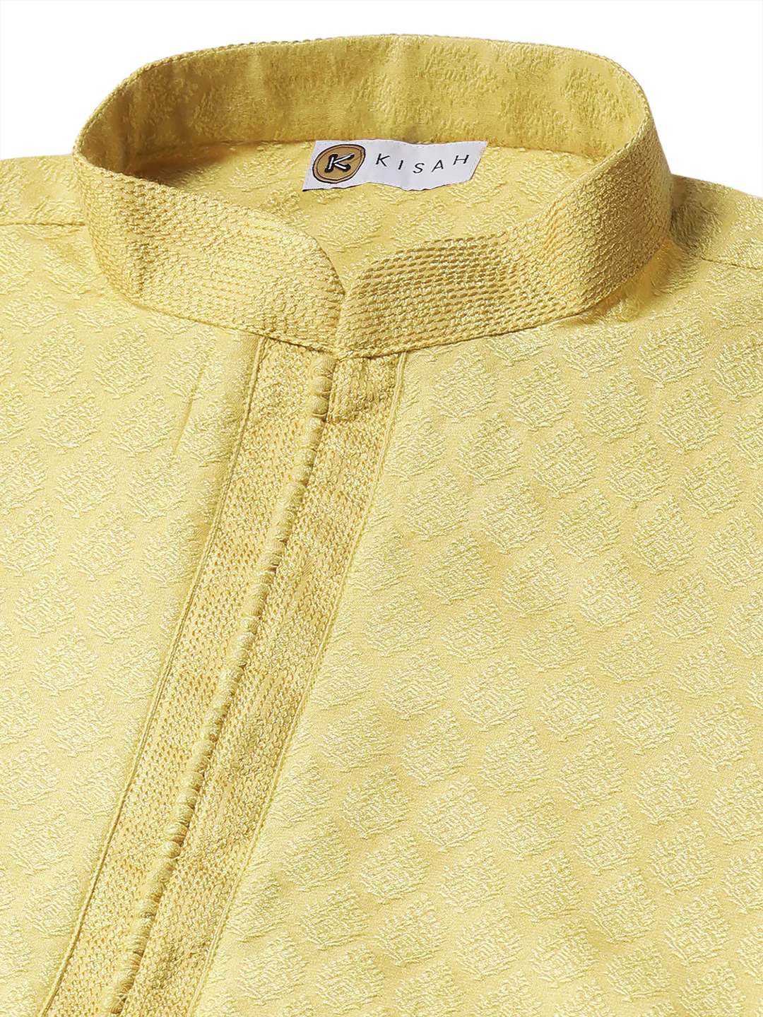 Yellow Silk Blend Kurta Patiala Set - Image 6