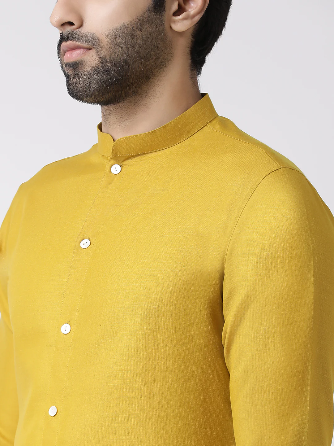 Kisah Men's Mustard Kurta Trousers Set - Image 4