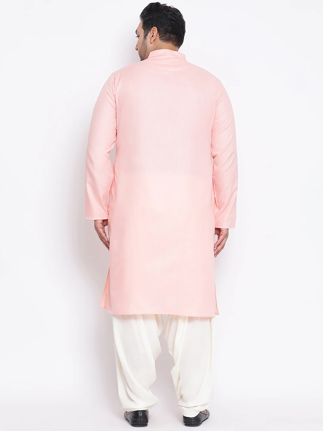 Men's Light Pink Kurta Patiyala Set - Image 3