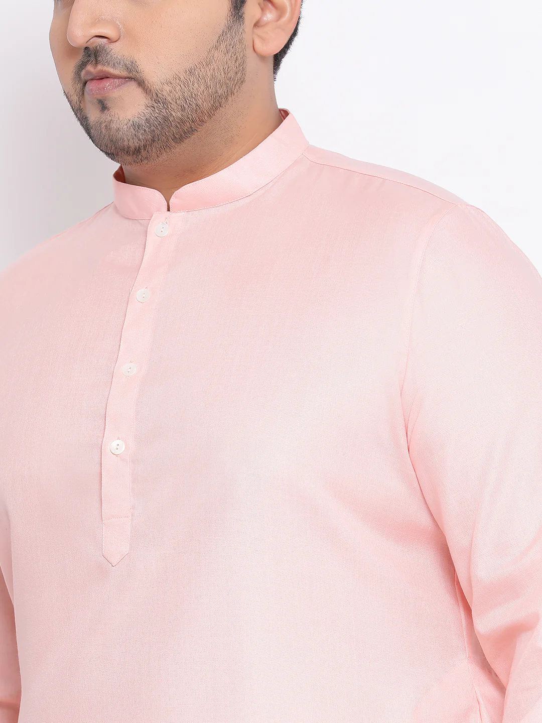 Men's Light Pink Kurta Patiyala Set - Image 4