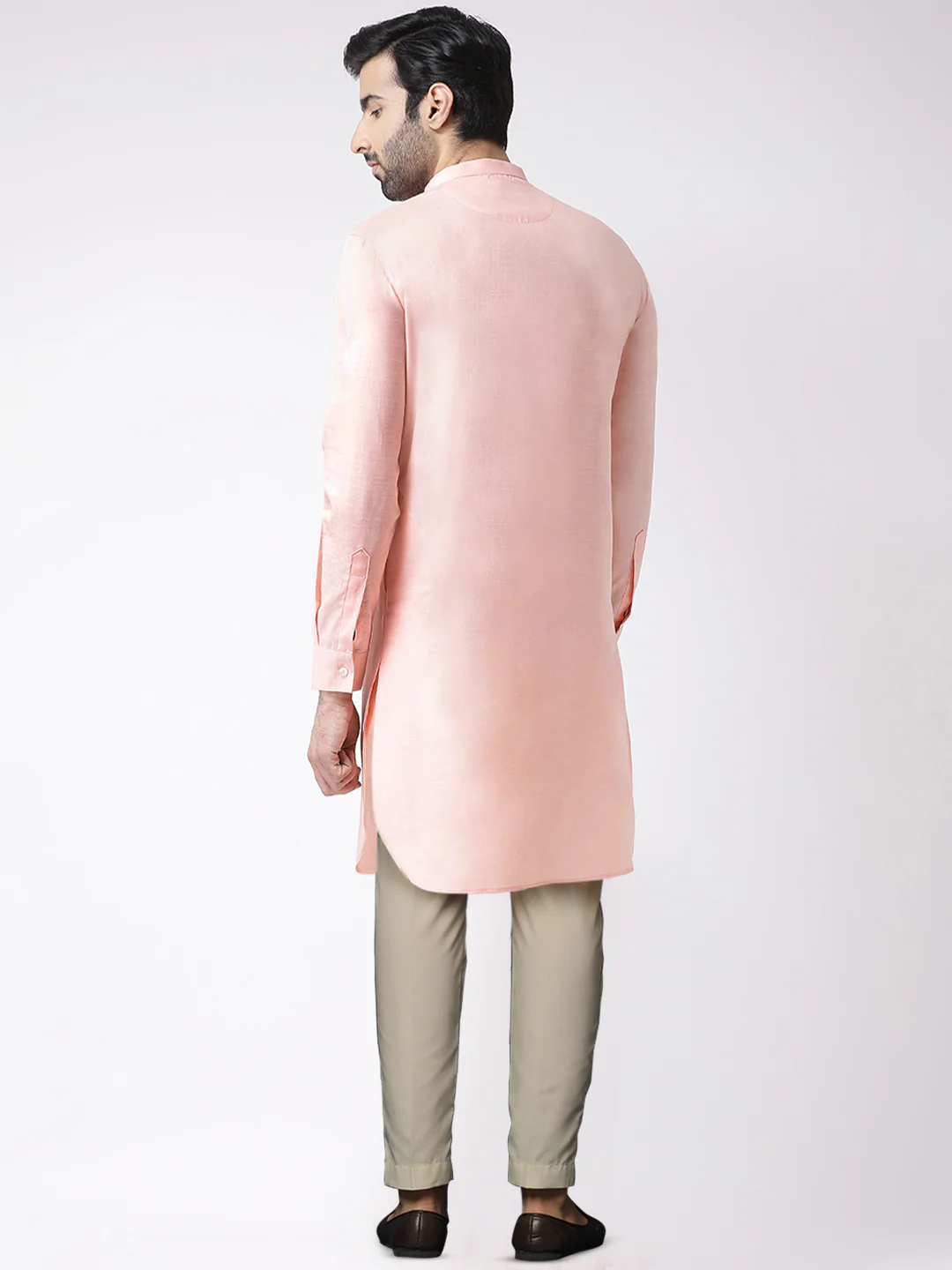 Kisah Men's Pink Kurta Trousers Set - Image 4