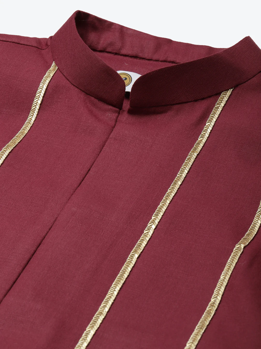 Men Maroon kurta jacket set - Image 4