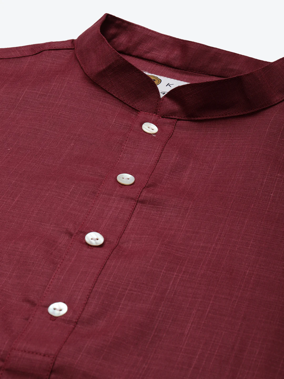 Men Maroon kurta jacket set - Image 5