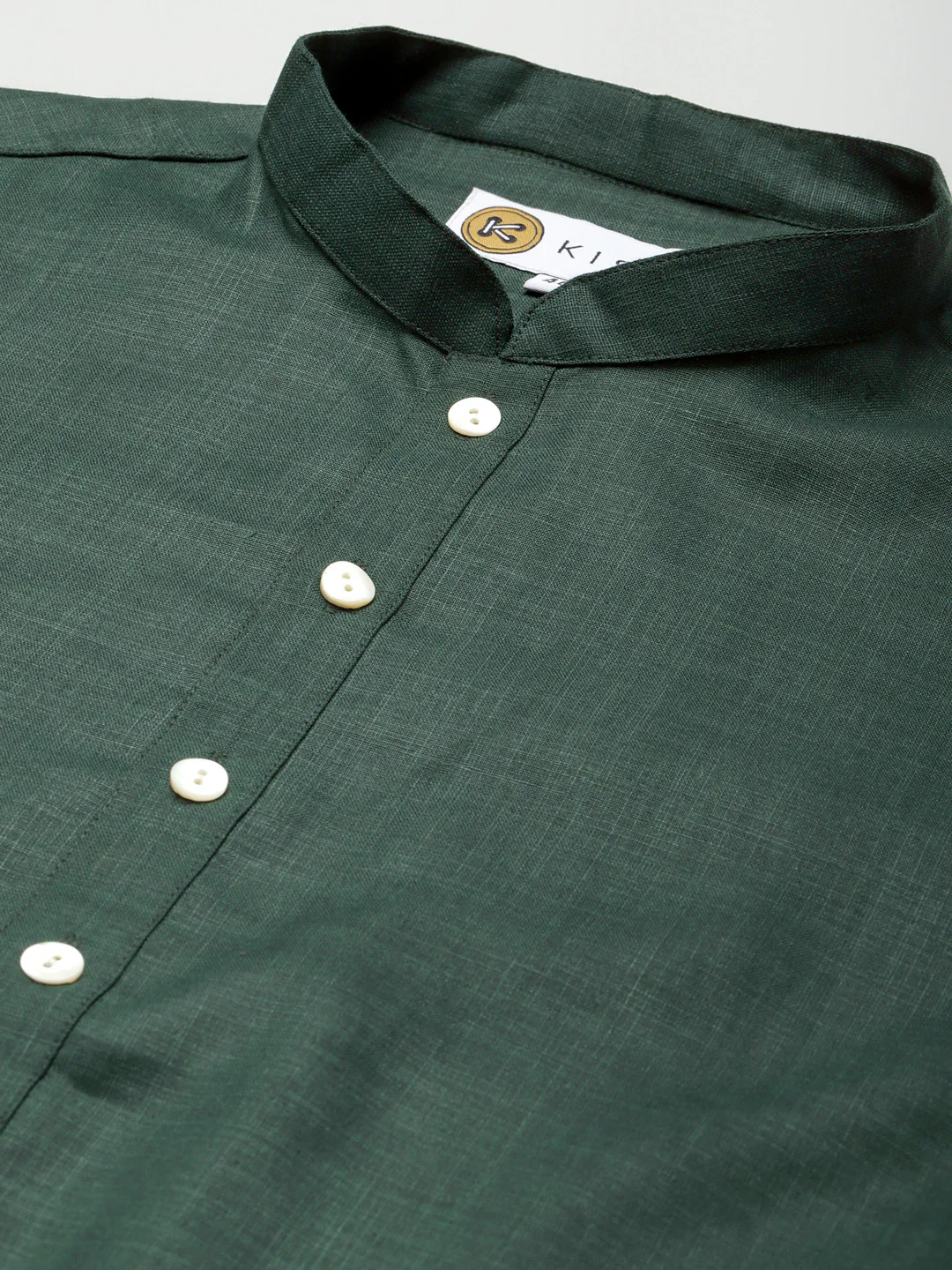 Kisah men Bottle green kurta jacket set - Image 3