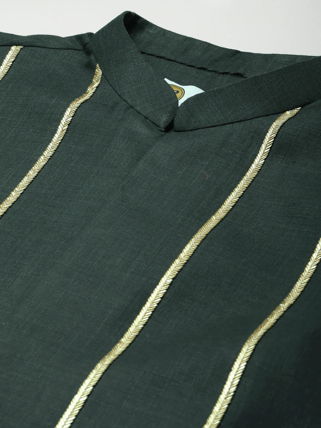 Kisah men Bottle green kurta jacket set - Image 4
