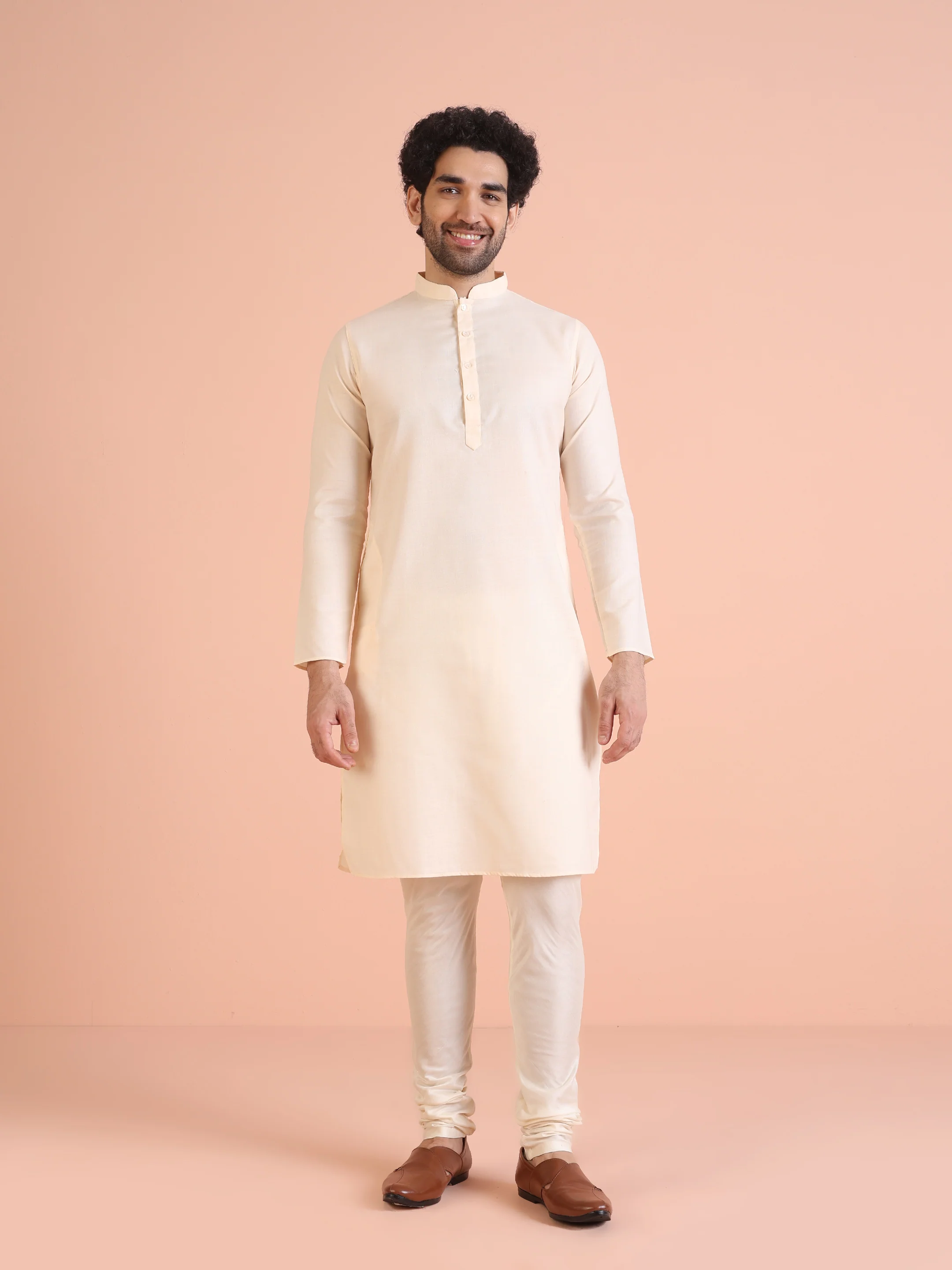 White Printed Jacket Pink Kurta Churidar Set - Image 7