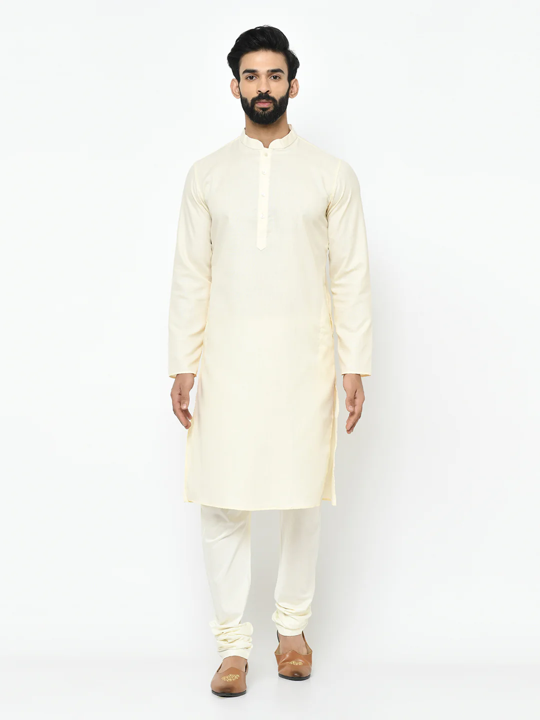 Green Silk Blend Solid Sherwani Achkan Churidar - Image 6