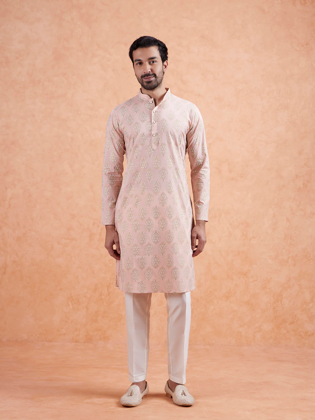 Pink Printed Kurta Trouser Set - Image 7