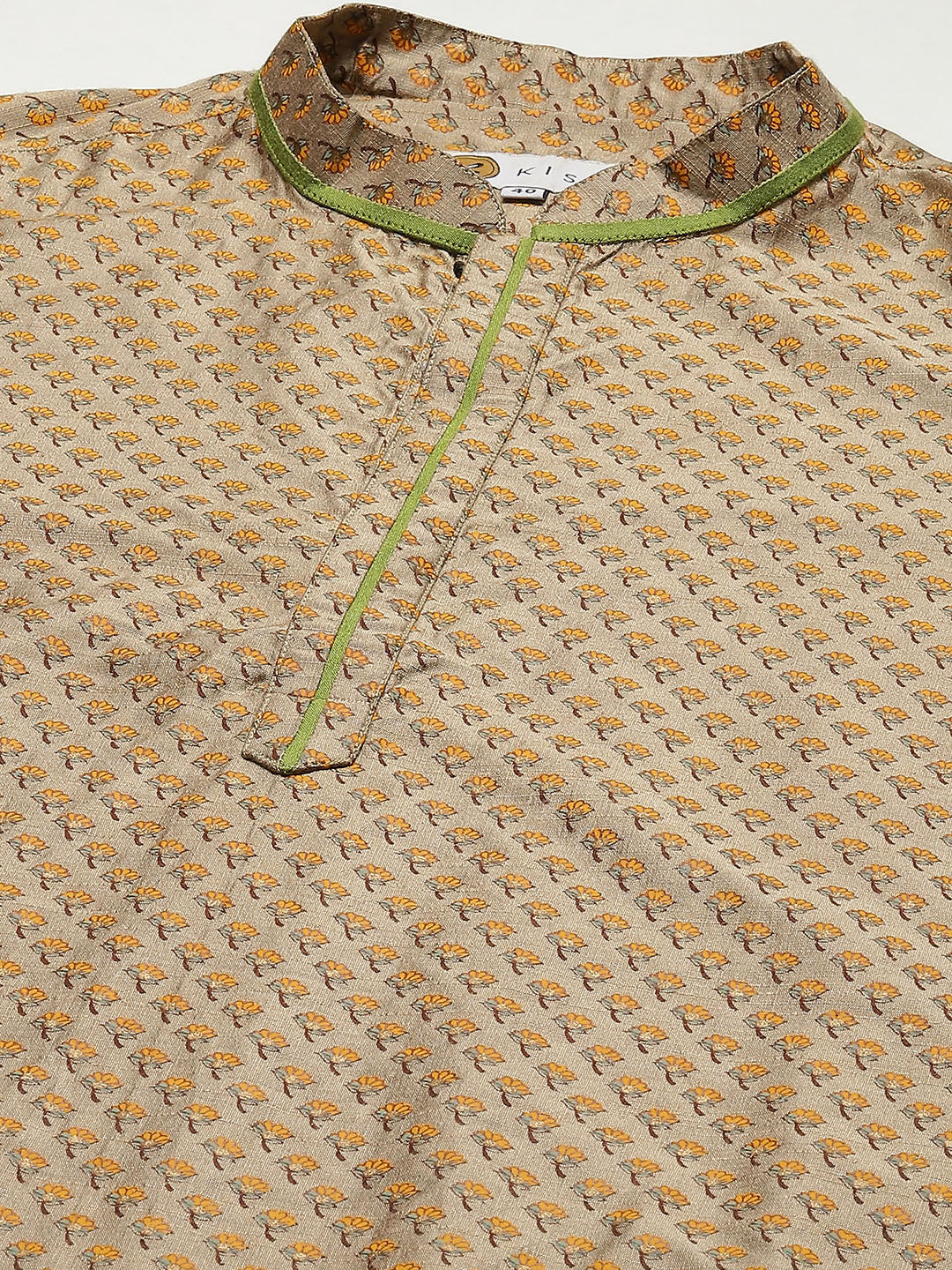 Men Gold Kurta Set - Image 4