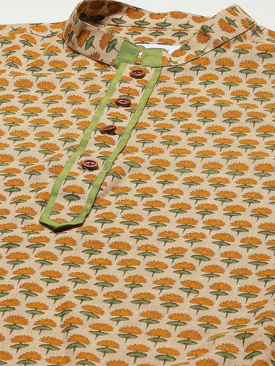 Men Yellow Kurta Set - Image 4