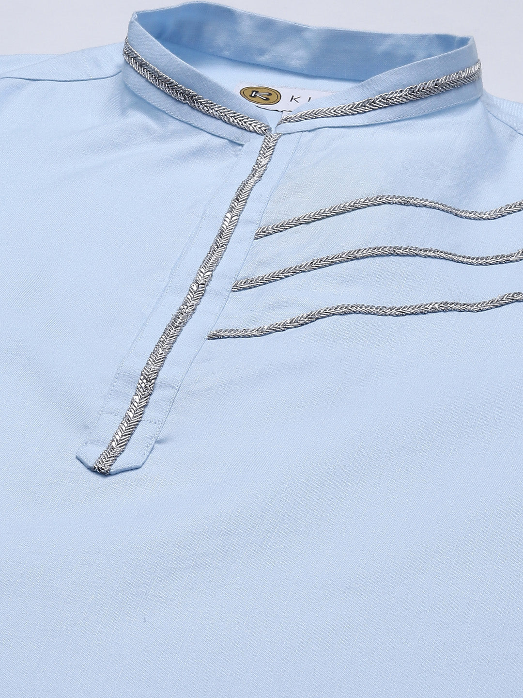 Men blue kurta set - Image 4