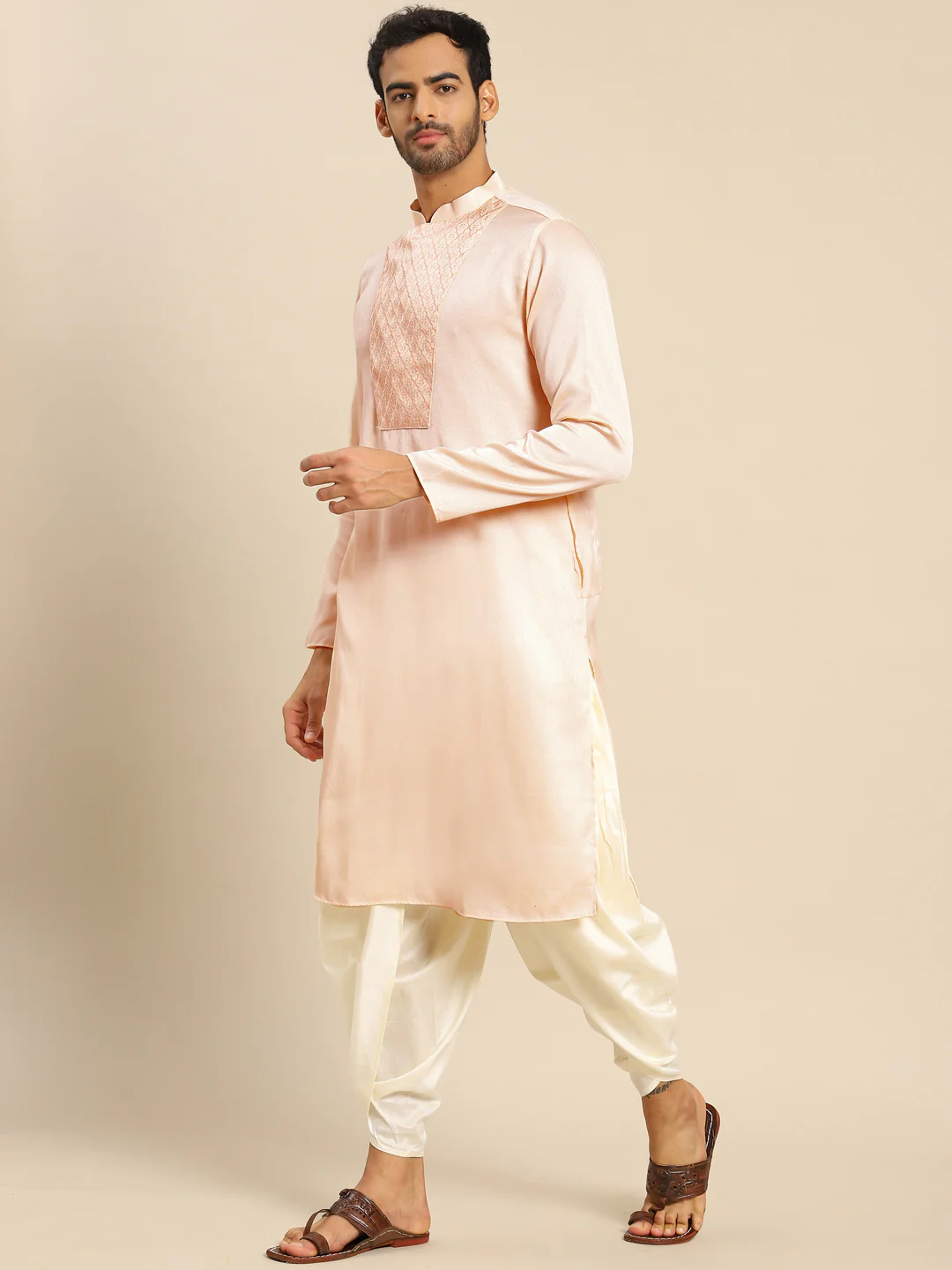 Kisah men peach kurta set - Image 4