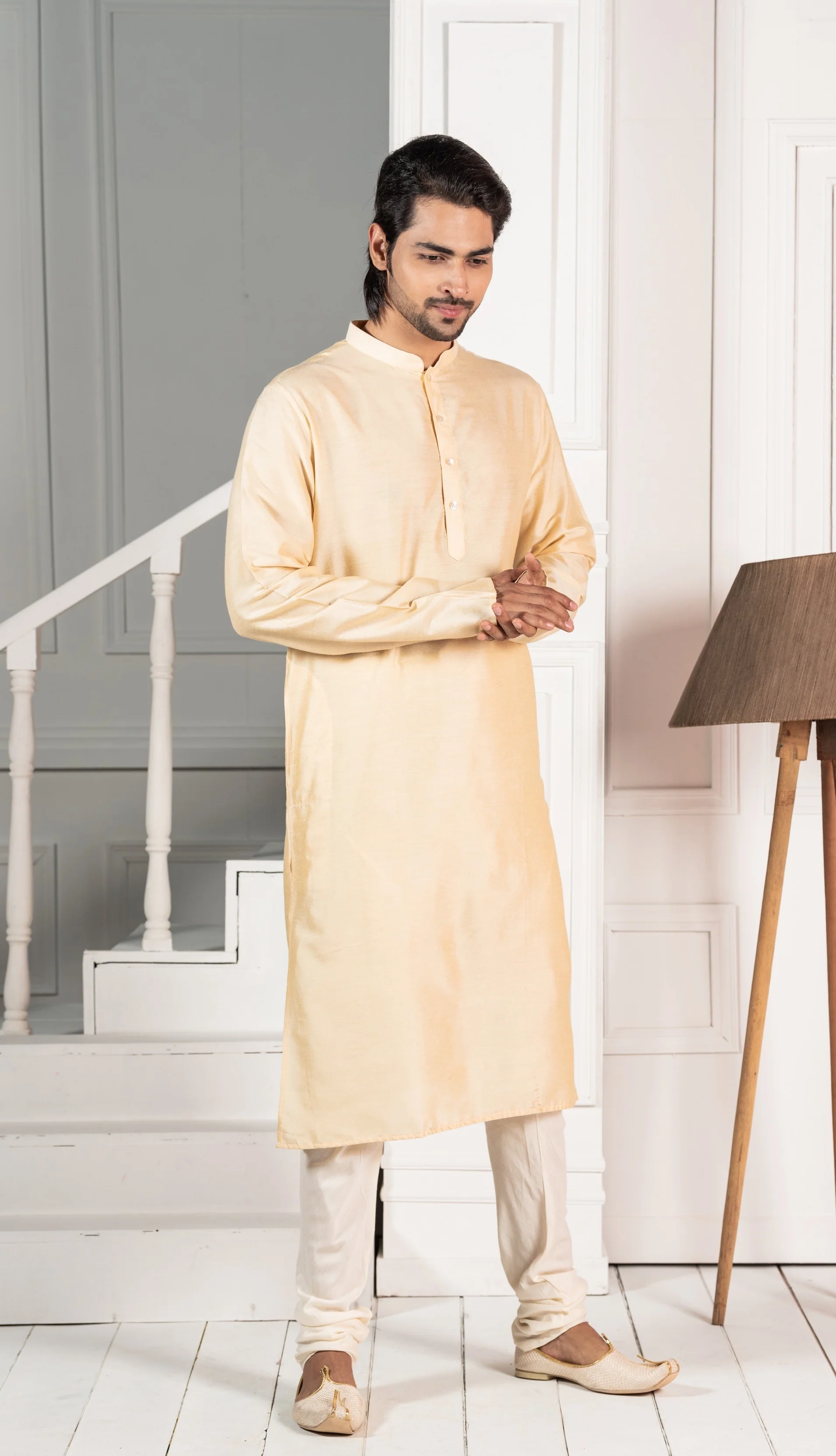 Men Yellow Kurta Set - Image 4