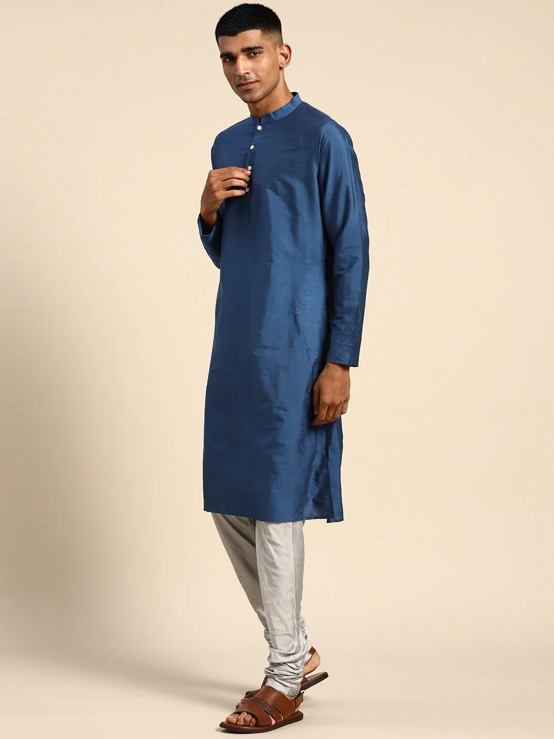 Kisah Men Navy blue Color Kurta Jacket Set - Image 3