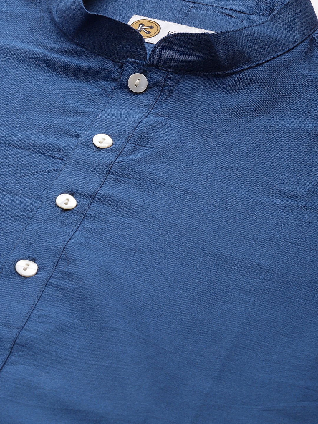 Kisah Men Navy blue Color Kurta Jacket Set - Image 4