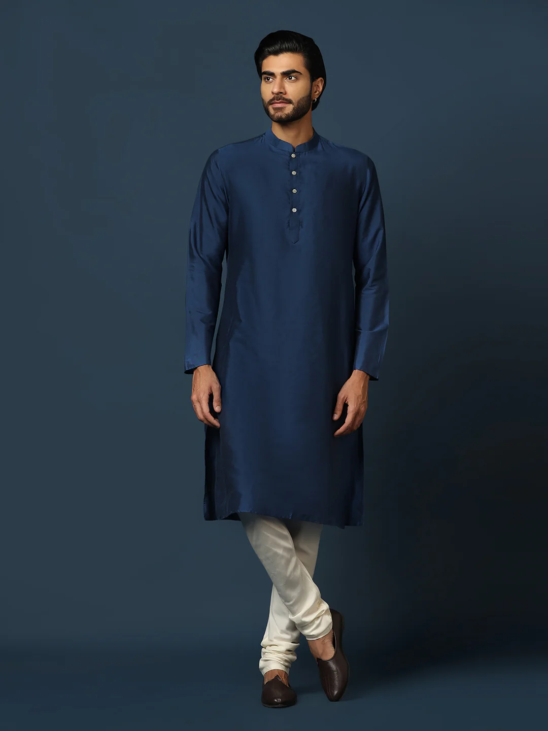 Men's Multicolored Kurta Jacket Churidar Set - Image 5