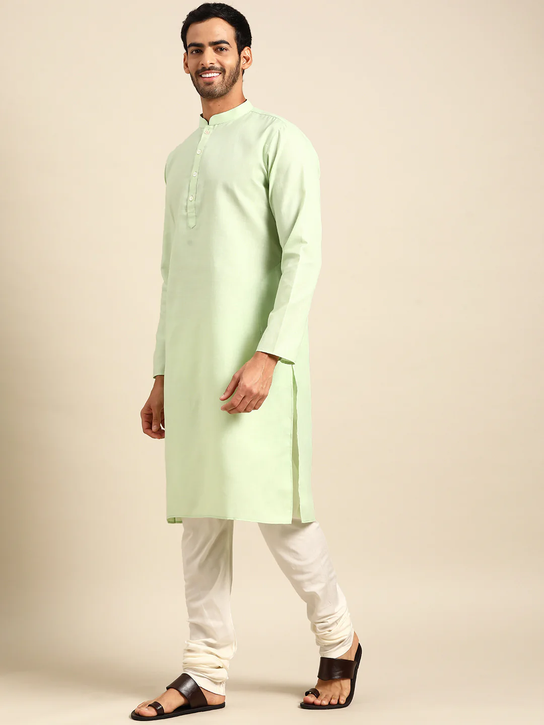 Kisah men Green kurta jacket set - Image 2