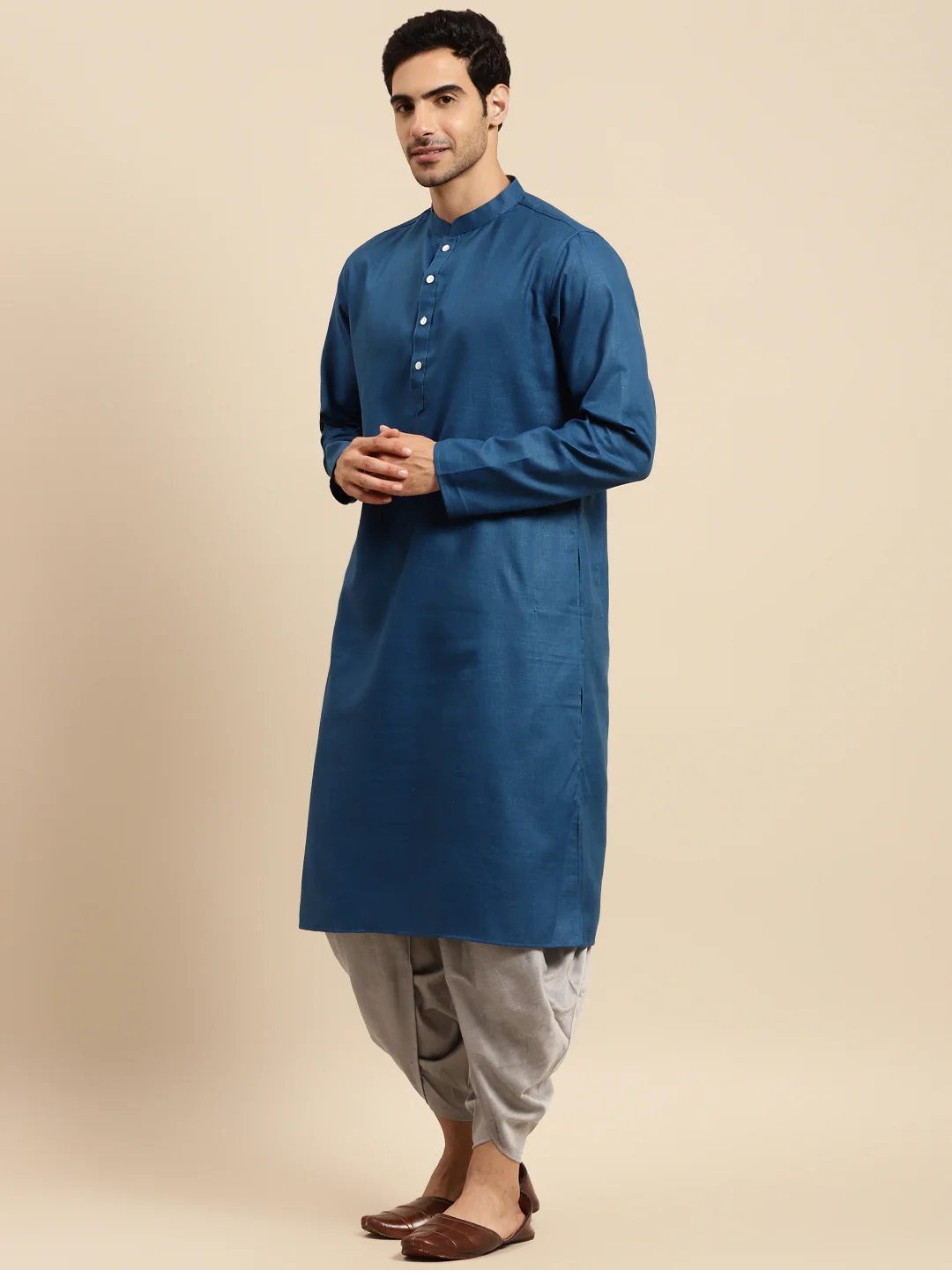 Kisah men Turquoise Blue kurta jacket set - Image 5