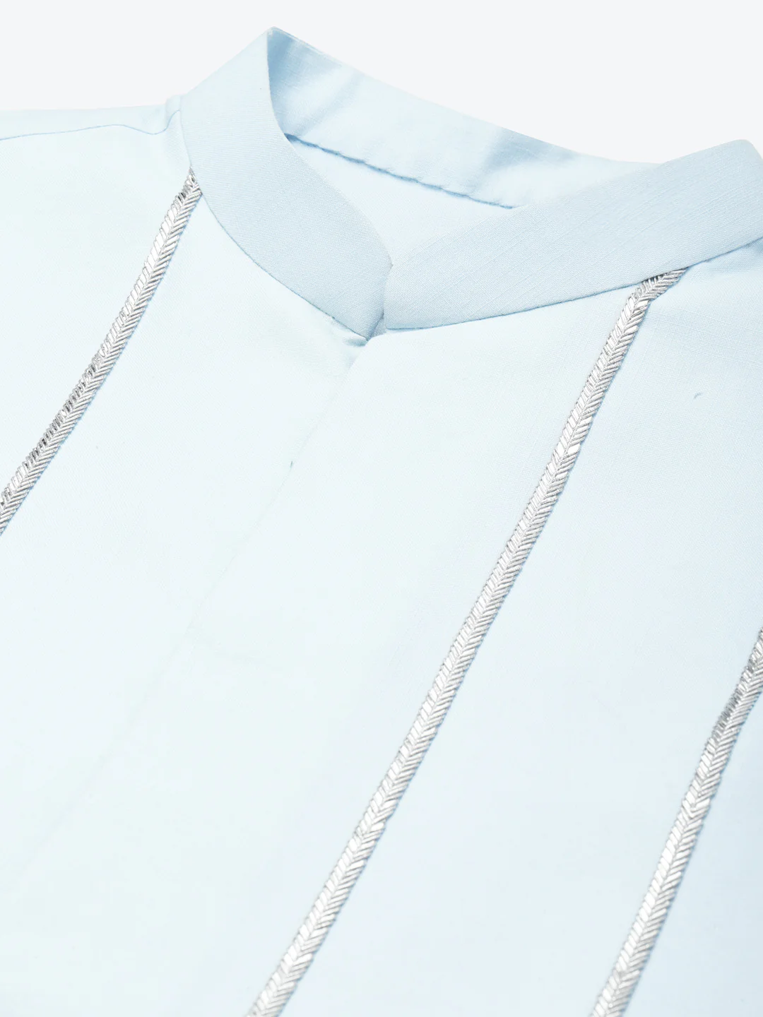 Men Light Blue kurta jacket set - Image 4