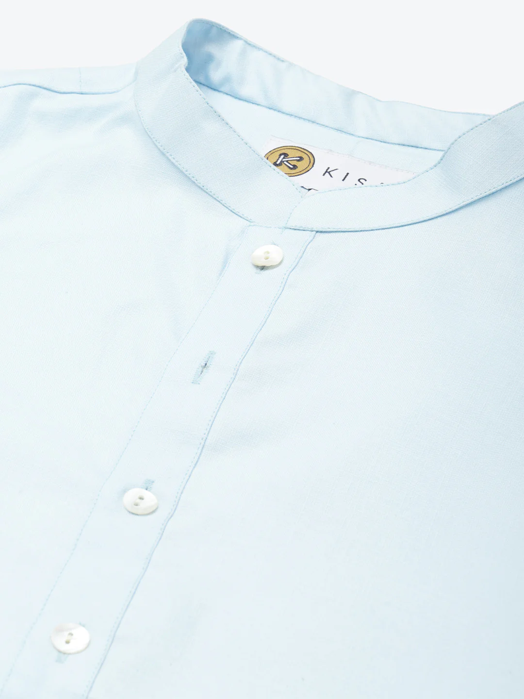Men Light Blue kurta jacket set - Image 5