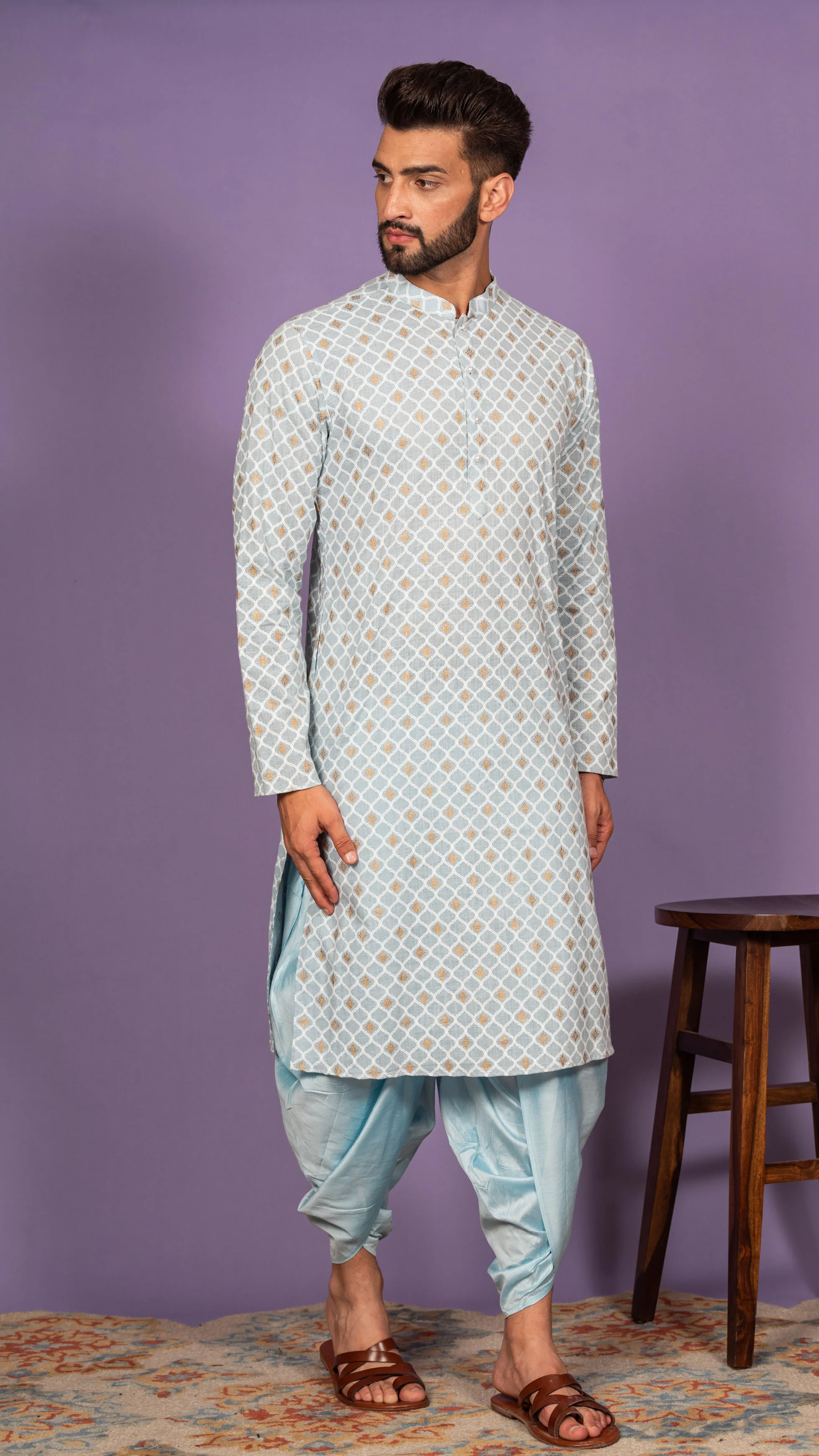 Men Blue Kurta - Image 2