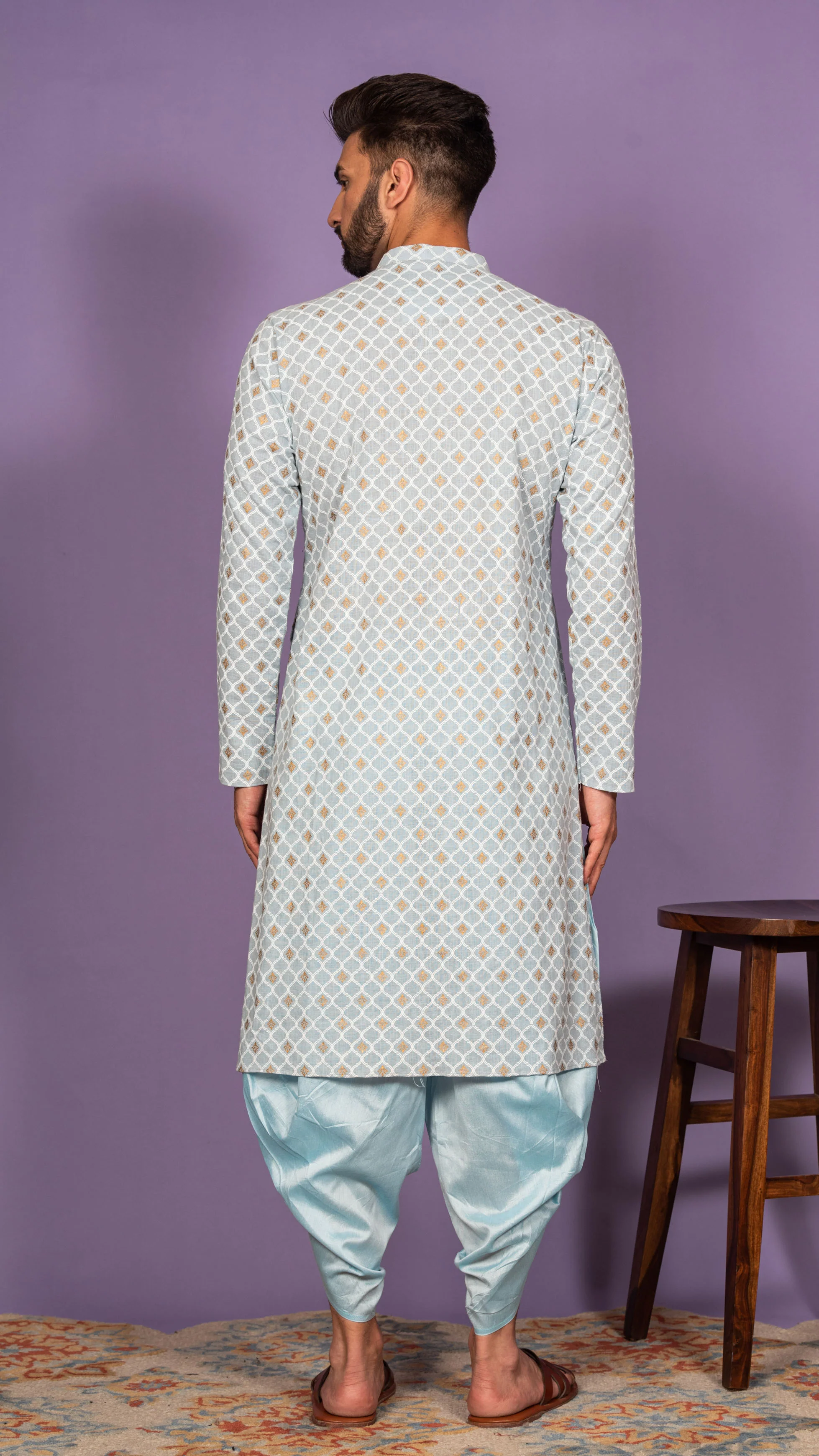Men Blue Kurta - Image 4