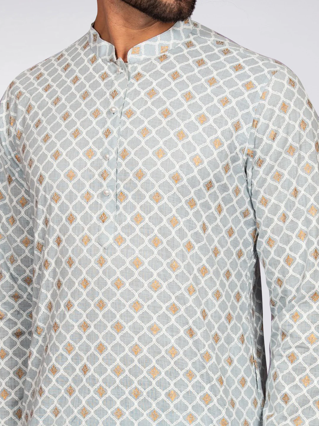 Men's Blue Kurta Patiala Set - Image 5