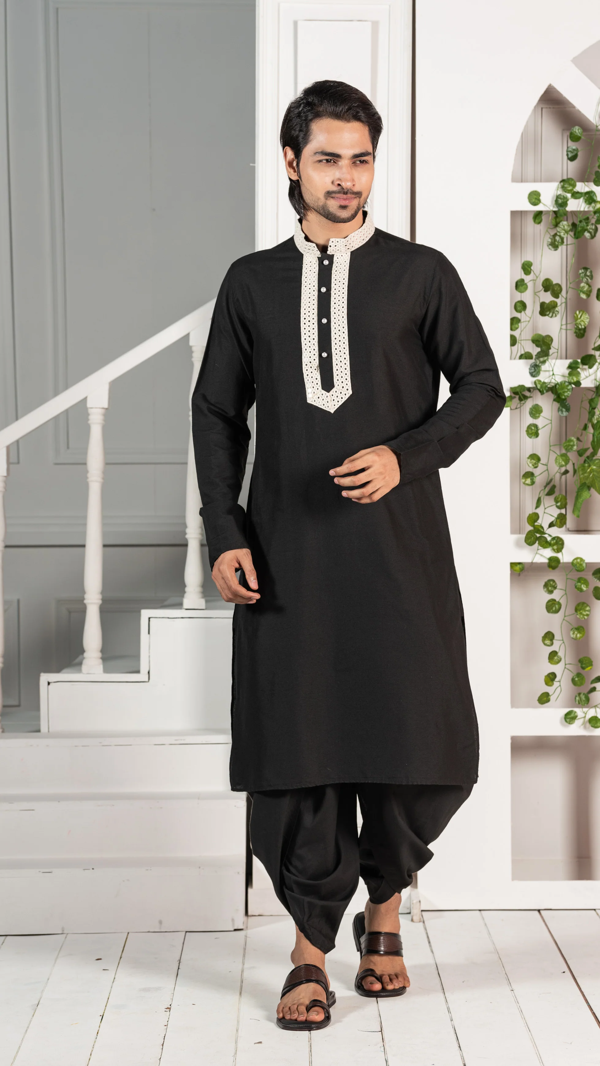 Men Black Kurta - Image 6