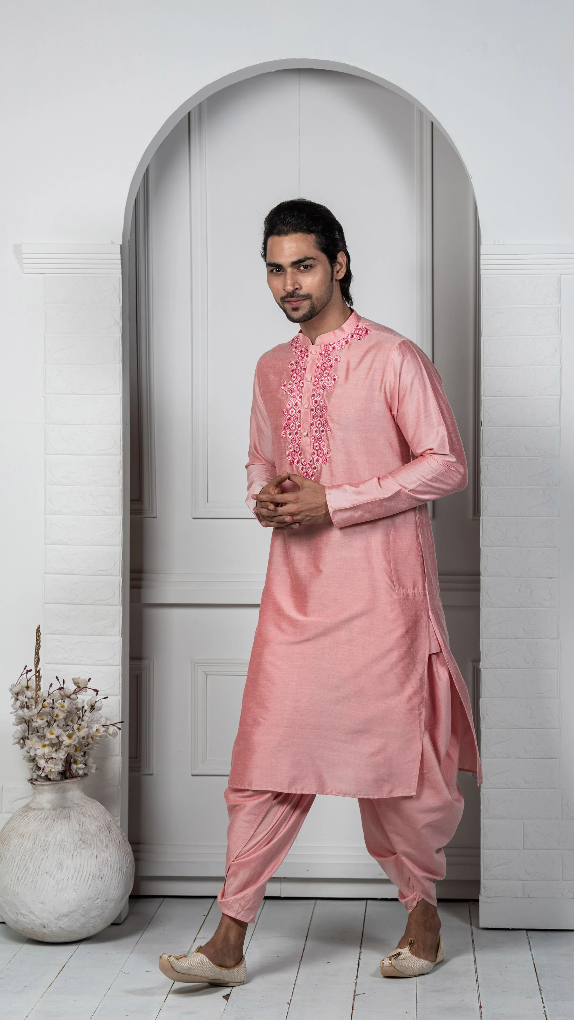 Kisah Men Pink Kurta Set - Image 6