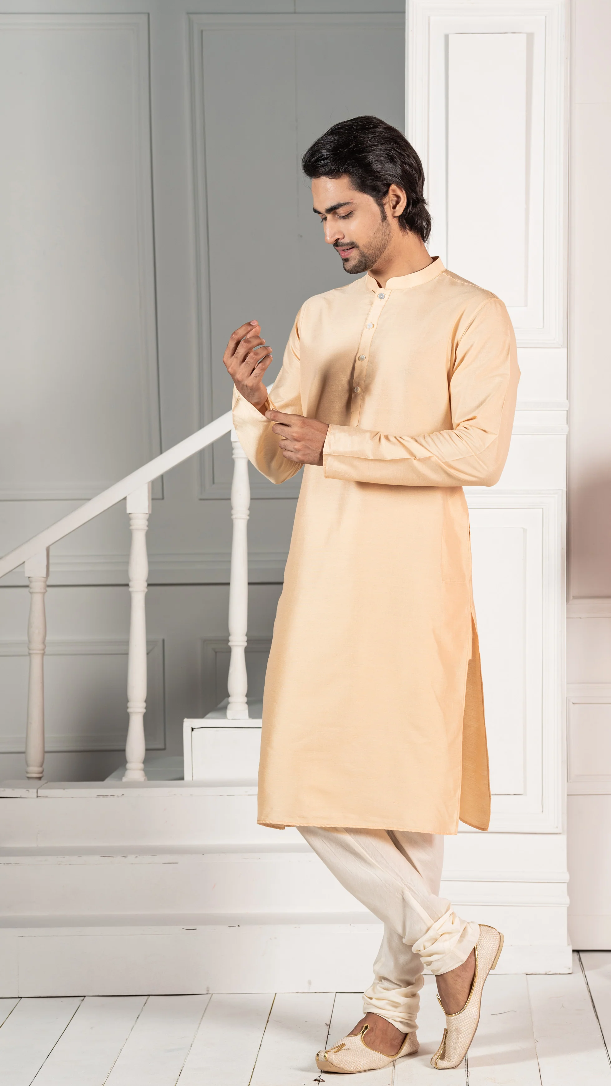 Men Chikoo Kurta - Image 2
