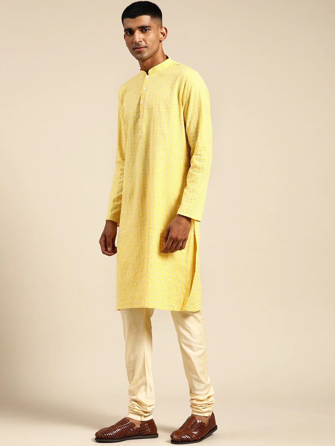 Kisah Men Yellow Kurta Set - Image 3