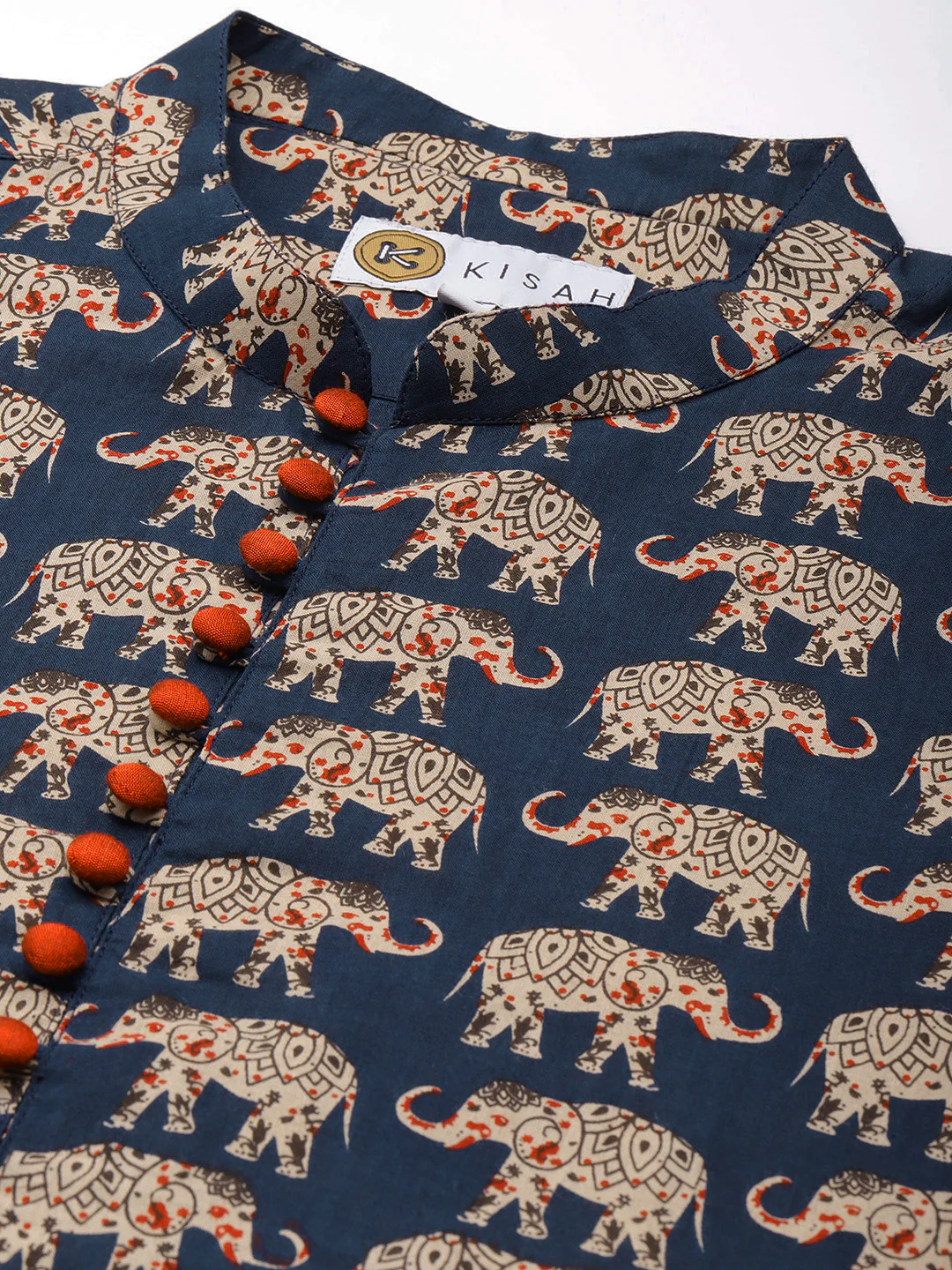 Kisah Men Navy blue Kurta Set - Image 6