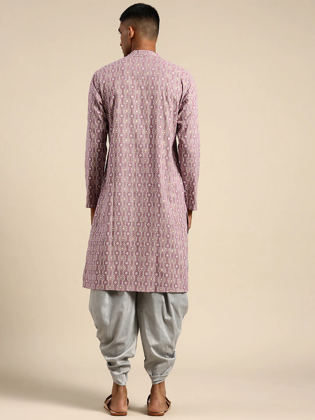 Men Purple Kurta Set - Image 7