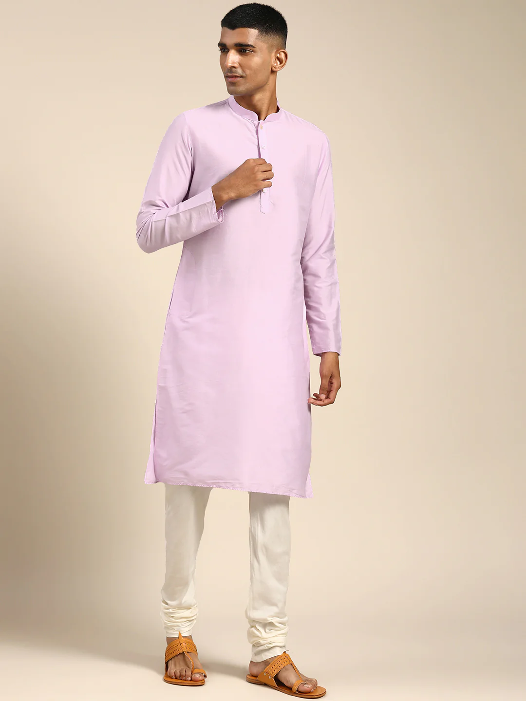 Men Lavender Kurta Set - Image 2