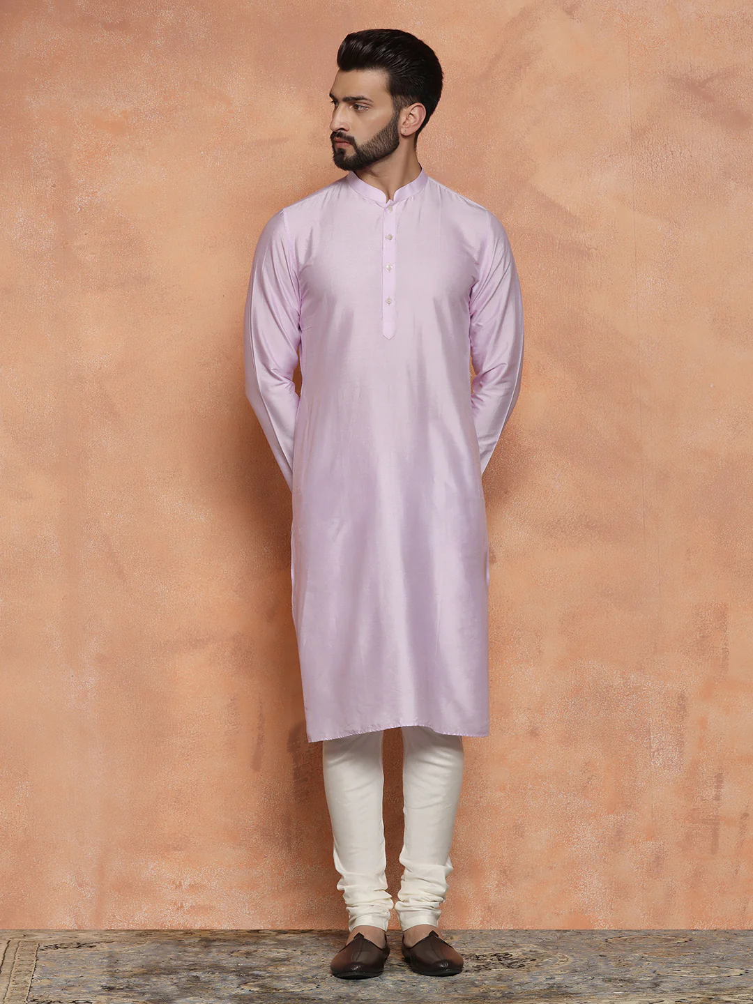 Light Pink Kurta Churidar with Dupatta - Image 4