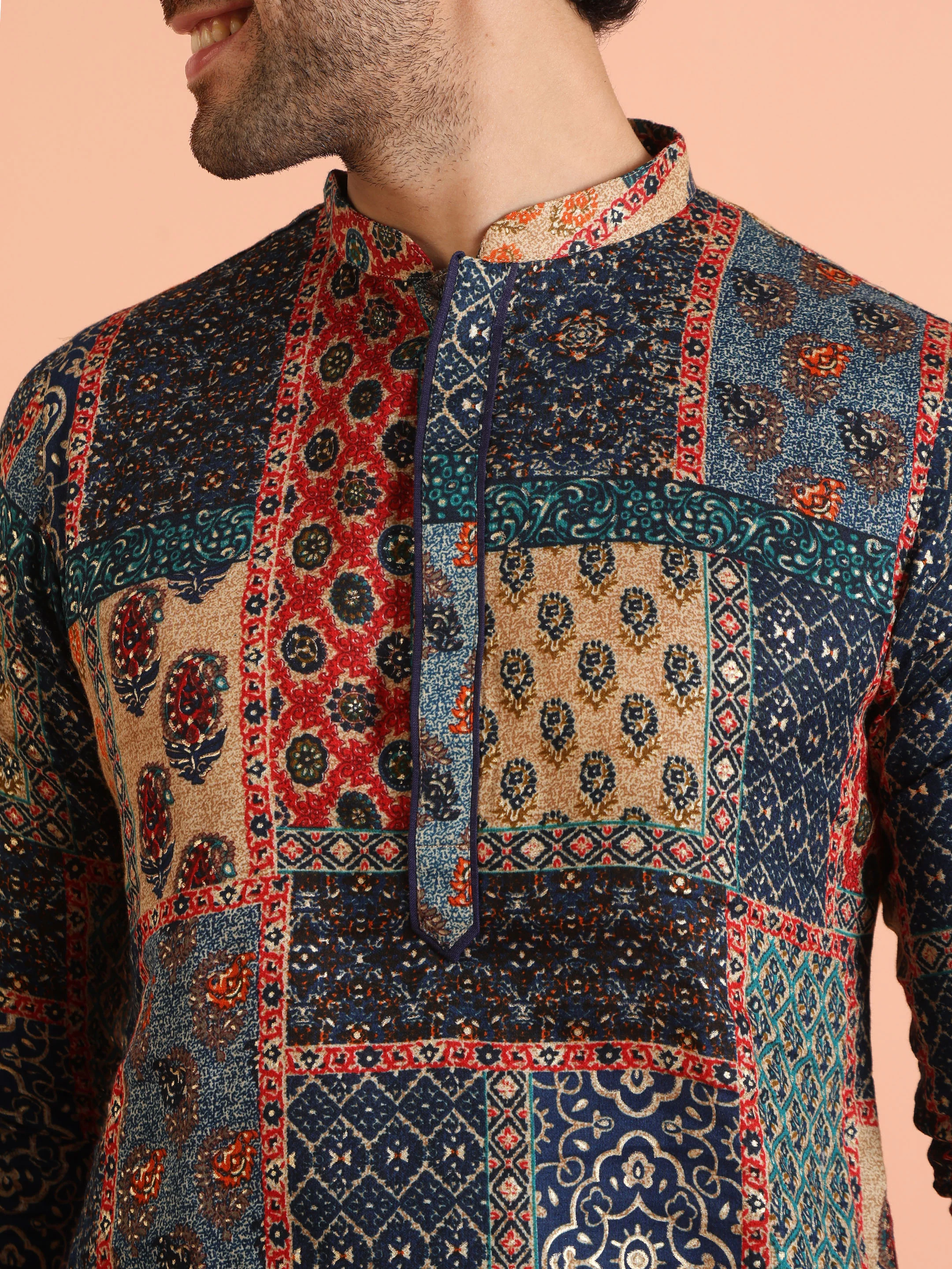 Multi Color Cotton Printed Kurta - Image 6