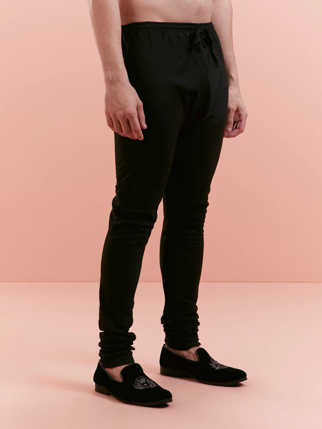 Black Silk Blend Embroidered Nehru Jacket Kurta Set - Image 9